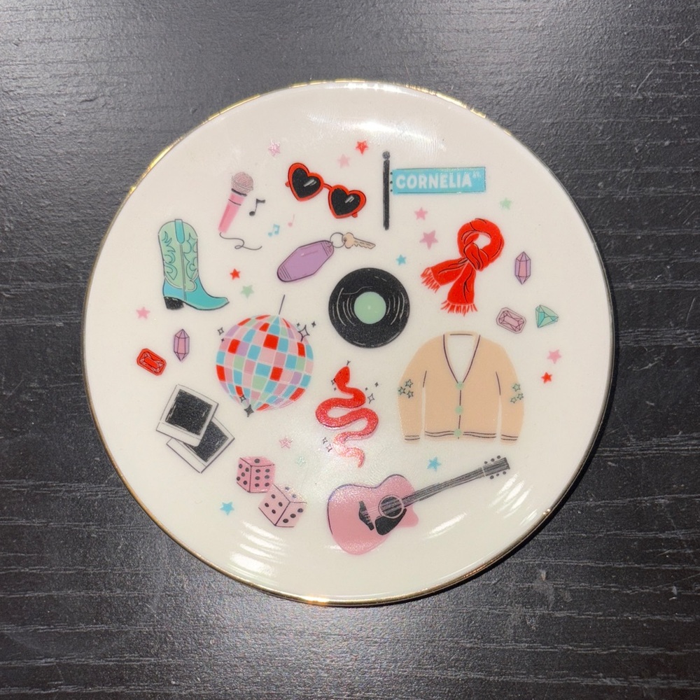 Taylor swift themed jewelry plate